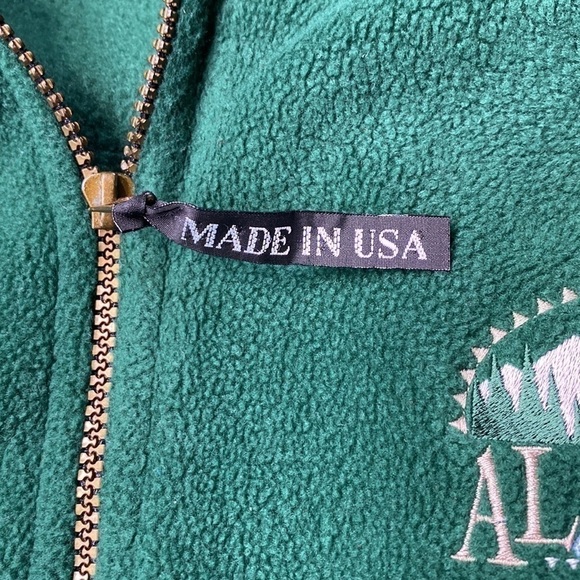 Vintage Polar Graphics Green Fleece Alaska Vest Size Medium USA - Picture 6 of 6